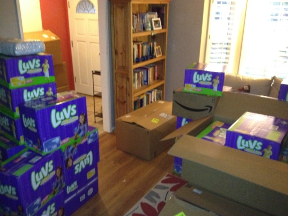 diapers in living room