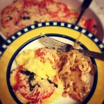 tomato polenta with carmelized onions