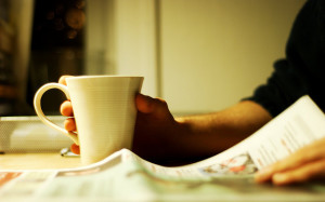 newspaper and coffee
