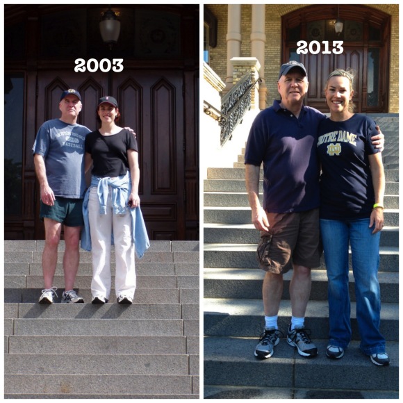 On the steps of Notre Dame's admin building - home of the Golden Dome