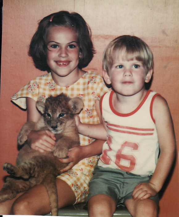 kim and kevin and lion cub