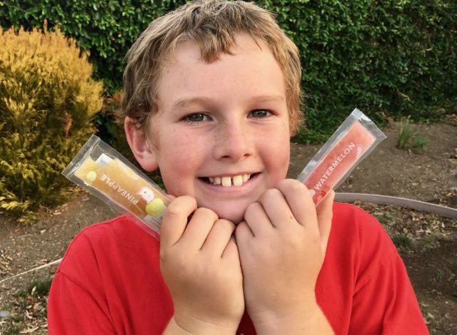 boy with sunday cats