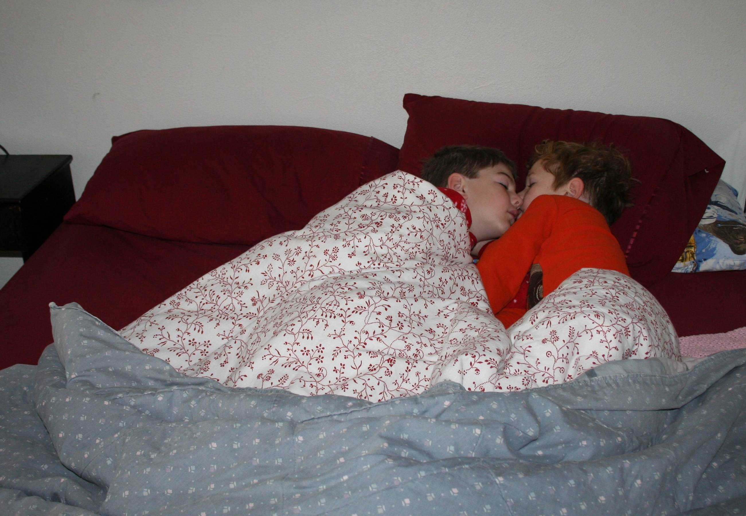 I caught them sleeping like this one morning.