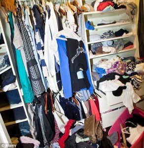 cluttered closet