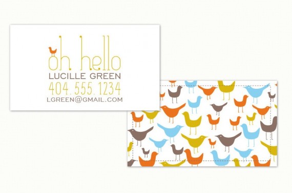 whimsical minted business card