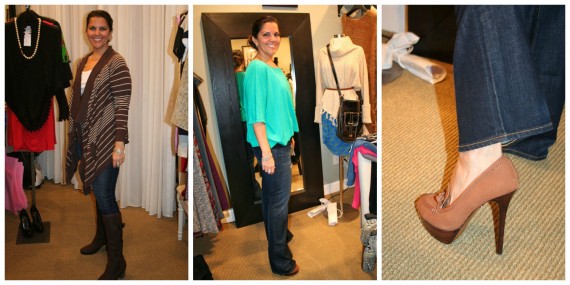 Michelle and the shoes that allow her to look 50 feet tall.