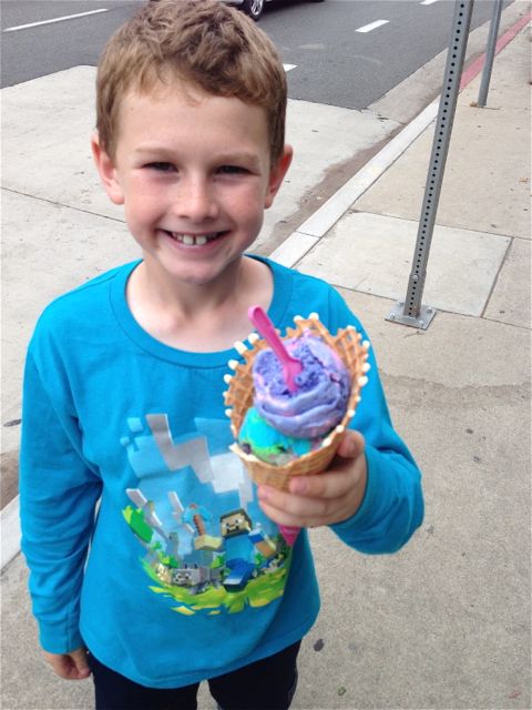 boy with ice cream cone