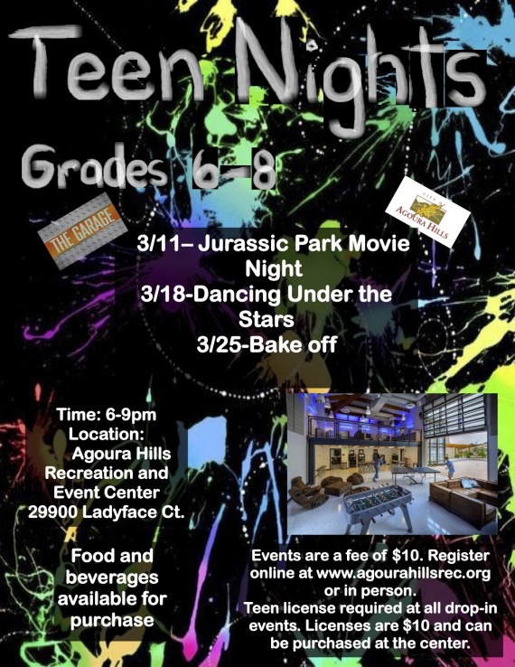 Teen Nights-March Flyer