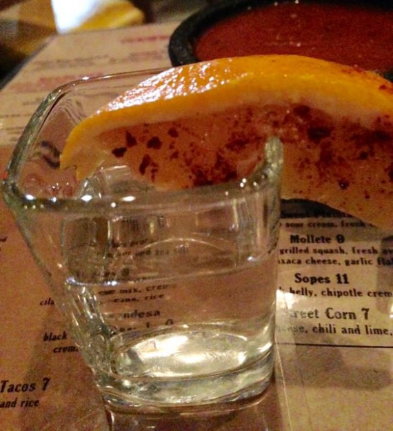 cocina condesa shot of mezcal