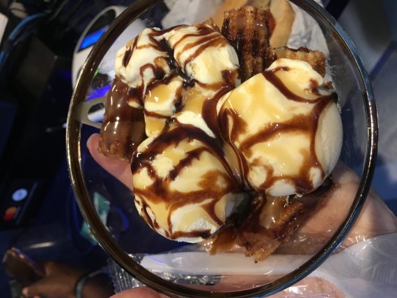 Dodger Stadium churro ice cream sundae