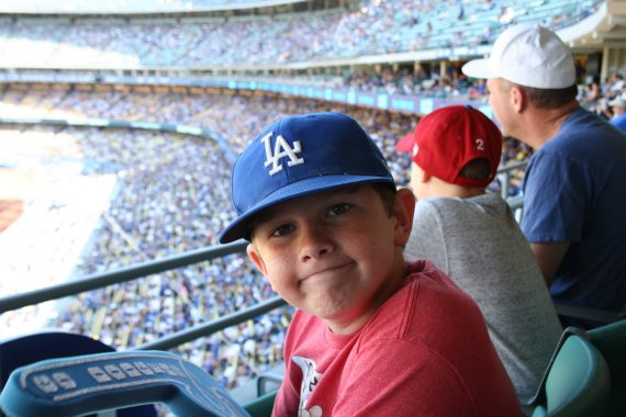 Dodger Stadium boy on club level