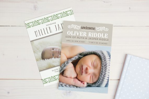 birth announcement boy in hat