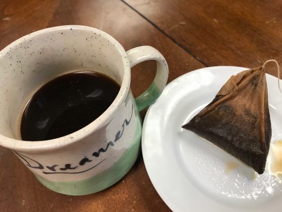 coffee mug with brewed bag